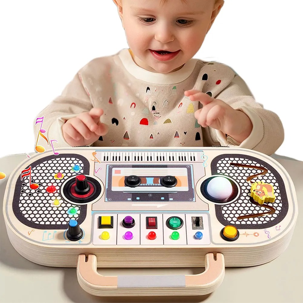 Montessori Toddler Toys Baby W - Montessori Wooden Busy Board Toddler ulasan dan harga