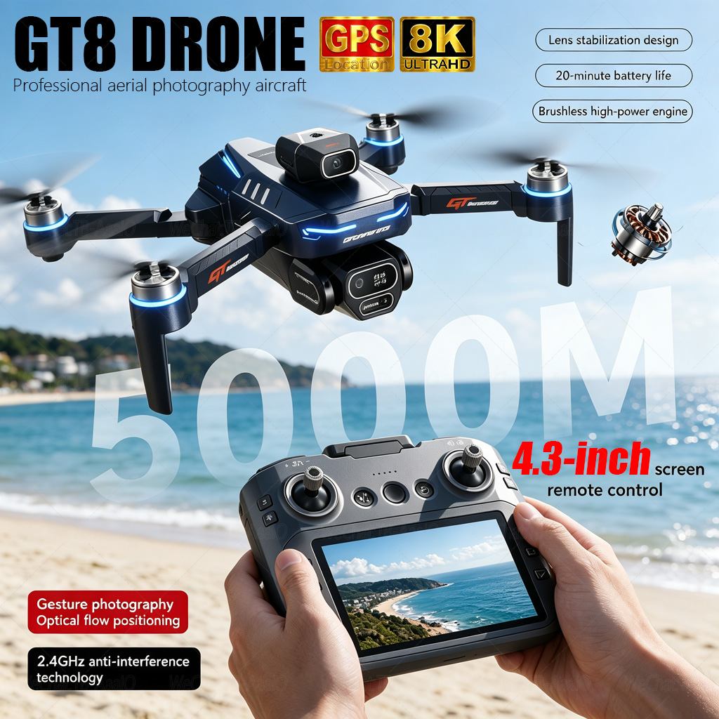 NEW GT8 HD RC Drone 4K Profess - Fpv Brushless Rc Drone 4K ulasan dan harga