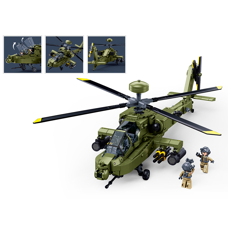 Sluban M38‑B1536 Boeing AH‑64D - Lego Compatible Military Tank ulasan dan harga