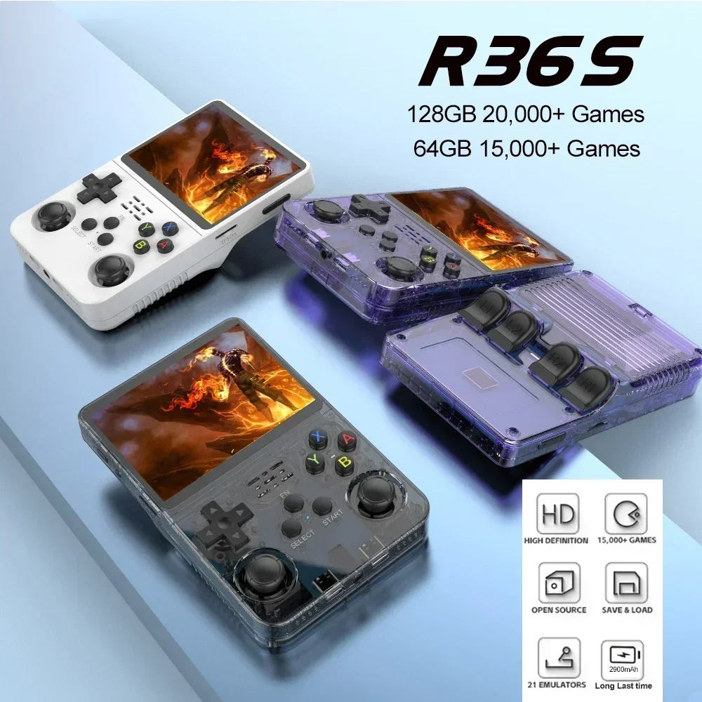 Portable R36S 128GB Handheld G - Retro Handheld Game Console R36S ulasan dan harga