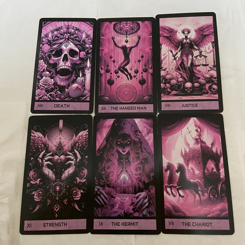 Pink Gothic Tarot Deck 78 Card - Tarot Cards Deck With Guidebook ulasan dan harga