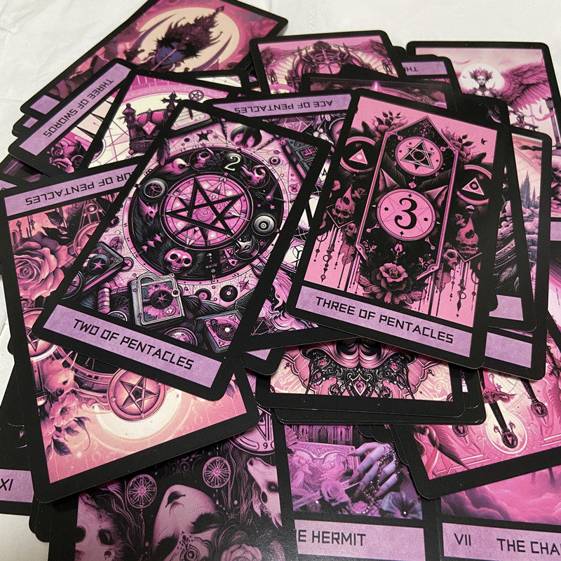 Pink Gothic Tarot Deck 78 Card - Tarot Cards Deck With Guidebook ulasan dan harga