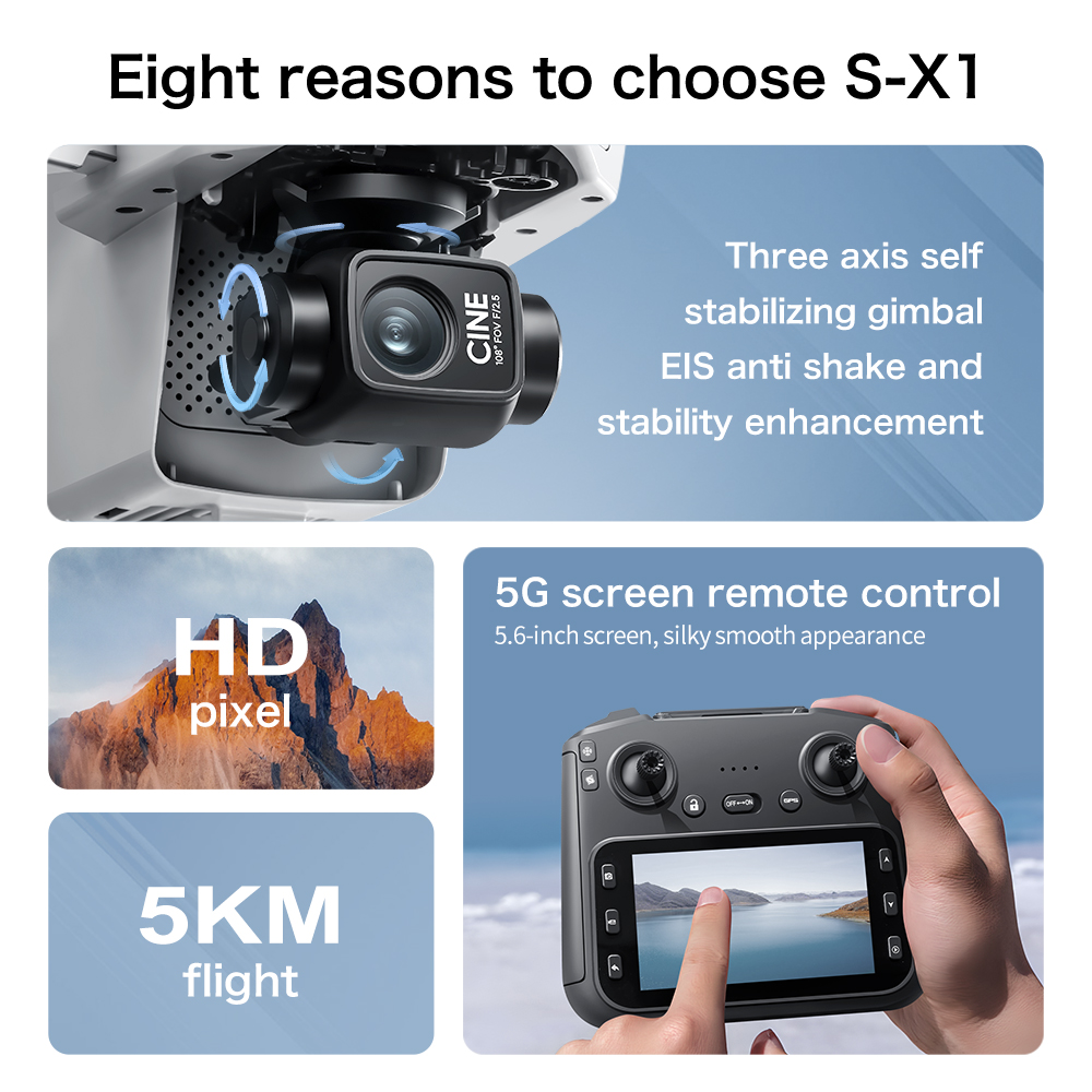 Original S-X1 GPS Drone 8K HD  - Fpv Brushless Rc Drone 4K ulasan dan harga