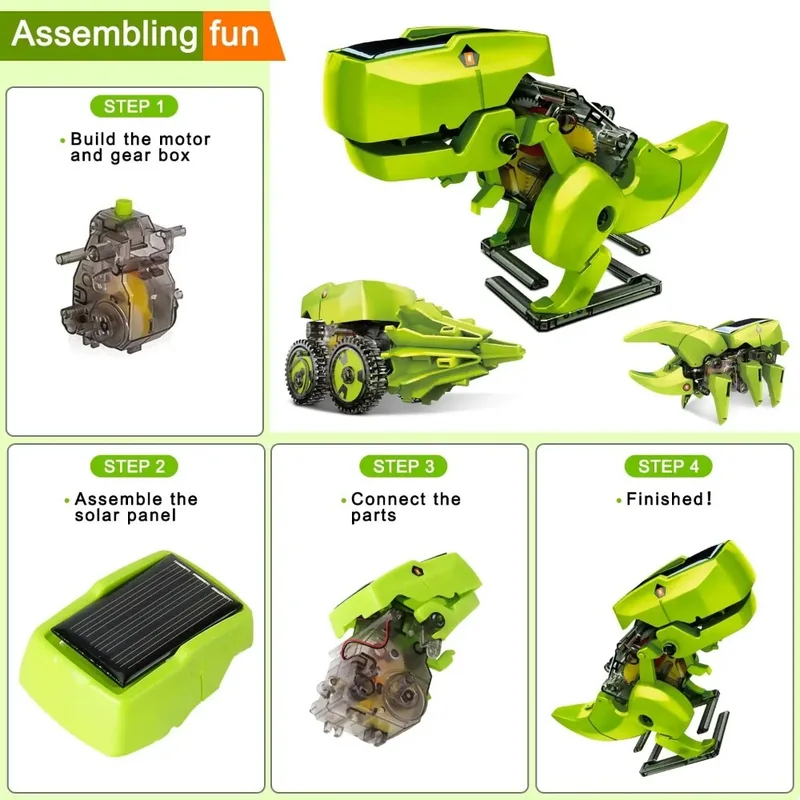 3-in-1 Solar Robot Kit, Dinosa - Stem Solar Robot Kit For Kids ulasan dan harga