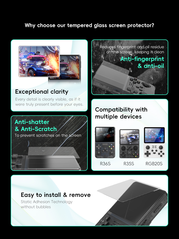 DATA FROG Tempered Glass Scree - Retro Handheld Game Console R36S ulasan dan harga